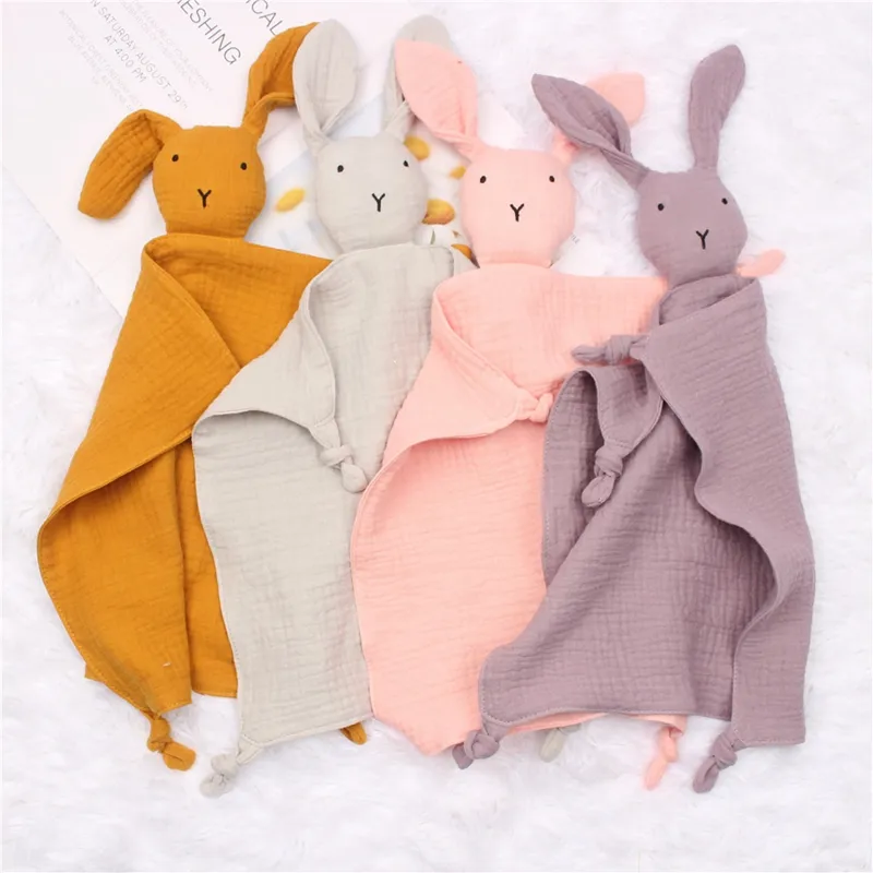 Baby Double Layer Cotton Blanket Cute Cat Dolls Pacify Sleeping Throw Towel Comforter for Newborn Infant Baby Bedding