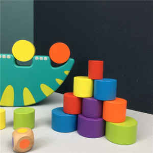 Juego de equilibrio de dinosaurio, equilibrio de madera, bloques apilables de madera, juego educativo Montessori para niños de 2 a 4 años - Product Image 4