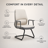 Chaise de conférence exécutive moderne haut de gamme à dossier mi-haut avec fonction bascule, structure en bois robuste, soutien confortable réglable en PU pour bureau à domicile