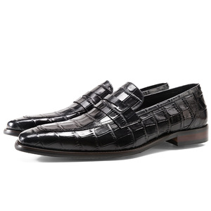 Mocassins Oxford en cuir véritable de haute qualité pour hommes, pour une mode professionnelle, multifonctionnels, pour tenue formelle, avec motif crocodile - Product Image 5