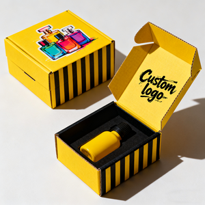 Emballage cosmétique jaune de luxe, design de couleur vive, boîte cadeau de maquillage, boîte d'emballage personnalisée avec logo, présentoir de produits de beauté - Product Image 2