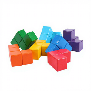 Jeu de construction 3D en cubes de bois colorés pour l'éveil cognitif et la logique des enfants - Product Image 3