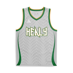 เสื้อบาสเก็ตบอล Healy 26-27 สีเทา ดีไซน์ทันสมัย คอวี แขนกุด ผ้าตาข่าย พิมพ์ลายแบบ Sublimated สำหรับผู้ใหญ่ ใส่ได้ทั้งชายและหญิง ทรงปกติ ระบายอากาศได้ดี - Product Image 1
