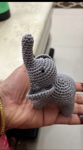 Handmade Crochet Elephant <b>Toy</b>: <b>Soft</b> Yarn Cuddle Buddy Artisan Crochet Elephant: Adorable <b>Stuffed</b> Animal <b>Toy</b> - Product Image 2