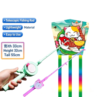 Layang-layang Genggam Anak Model Baru Yuglow, Layang-layang Pancing Plastik Persegi untuk Bermain di Luar Ruangan Grosir