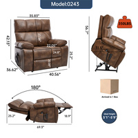 Loveliving Electric Lifting Riser Recliner Sofa Télécommande Massage Chauffage 180 ° Chaise inclinable pour Home Cinéma
