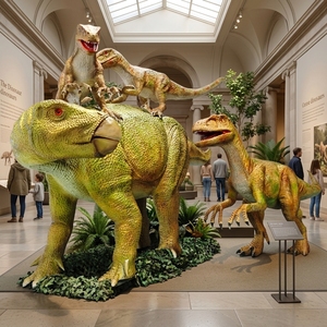 <span class=keywords><strong>Combo</strong></span> di Iguanodon e Velociraptor Robotici Animatronici a Grandezza Naturale per Parco a Tema Jurassic all'Aperto Personalizzato in Vendita - Product Image 5