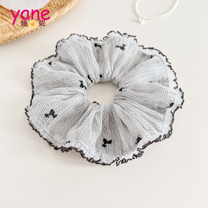 Scrunchie Rambut Gaya Korea Baru dengan Pinggiran Renda Berkualitas Tinggi dan Elastisitas Tinggi untuk Kuncir Kuda - Product Image 5
