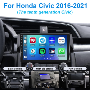 วิทยุติดรถยนต์สำหรับ Honda Civic ปี 2016 ถึง 2021 ระบบ Android หน้าจอสัมผัส IPS แบบ Double Din พร้อมระบบนำทาง <span class=keywords><strong>GPS</strong></span> และ Apple CarPlay - Product Image 3