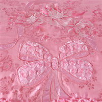 Parure de lit 4 pièces en coton 100% écologique, style européen et américain, 400 fils/cm², unie, antistatique, respirante, rose et rouge, pour mariage et usage domestique