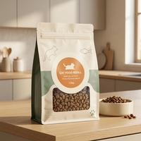 Sachet refermable personnalisé avec fenêtre transparente pour l'emballage d'aliments pour animaux de compagnie