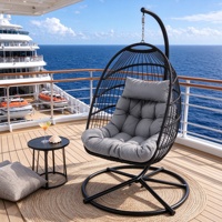 Fauteuil suspendu en rotin PE tressé avec coussin à séchage rapide, siège individuel, style européen pour terrasse extérieure, balcon, jardin