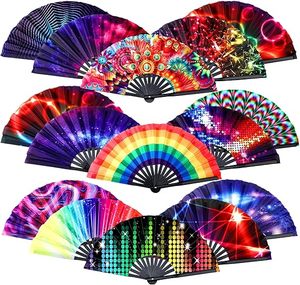 Abanicos Plegables Hechos a Mano de Tela de Nailon con Diseños Chinos/Japoneses para Damas y Caballeros, Ideales para Espectáculos, Decoración, Danza y Festivales - Product Image 1