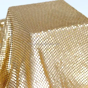 AF001 Luxury Chianmail Mesh Sequins Fabric Supplier Metal Net Gold Sheets Fabric