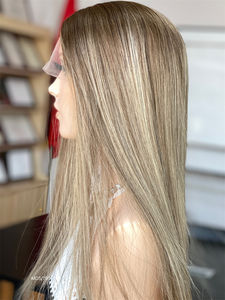 2025 Hot Selling Super Slight Layer 19 Inch Blended Color European Hair Blonde Kosher <b>Wig</b> For White <b>Women</b> - Product Image 3