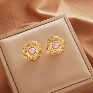 Fashion Stainless Steel Jewelry Set Can Draw Sweater <b>Chain</b> Light Luxury Pearl Necklace <b>Earrings</b> Jewelry Gift - Product Image 4