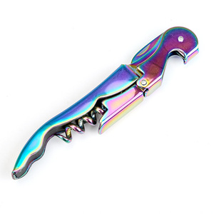 Tire-bouchon à vin personnalisé en métal plaqué arc-en-ciel en acier inoxydable pour serveurs Ouvre-bouteille de bière - Product Image 3