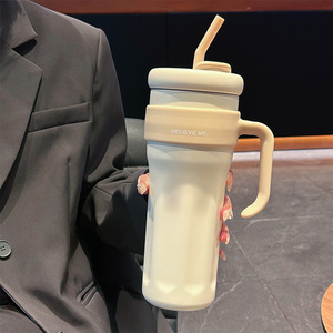 Grande capacité 40oz Double tasse à boire Big Mac Thermos poignée d'aspiration haute valeur de couleur directe métal bureau tasse de voyage - Product Image 4