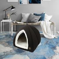 Lit pour chat confortable, design rectangulaire, en peluche solide, en forme de tente, en carton, respirant, chauffant, écologique, amovible