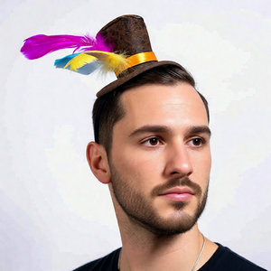 Diadema de plumas de anime para fiesta, sombrero pequeño de caballero, sombrero Lincoln, COS, Navidad - Product Image 4