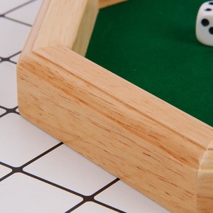 Plateau de roulement de dés en bois octogonal portable avec feutre pour jeux de société - Product Image 3
