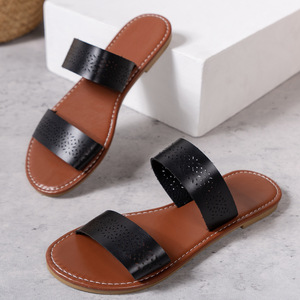 Nouvelles sandales plates ajourées unies et tendance pour femme, grande taille, collection été 2024 - Modèle 231 231 - Product Image 6