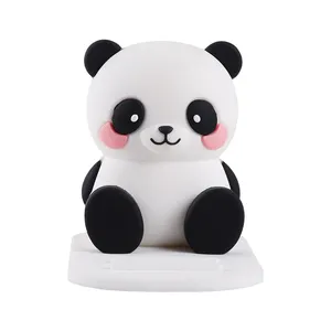 Aangepaste Flexibele Universele Pvc-Bureau Video Cartoon Dier Schattige Panda-Vormige Mobiele Telefoonhouder