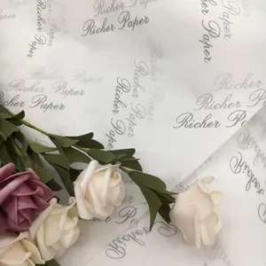 Papel de envoltório personalizado da marca do nome do papel do tecido para o vestuário/flores/livro