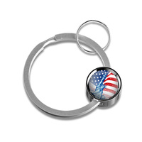 Drapeau américain américain Souvenirs en métal Cadeaux Statue en acier inoxydable Porte-clés Liberty pour accessoires de voiture National Football Club