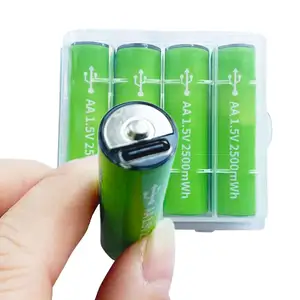 Baterai Isi Ulang Usb Baterai Lithium Cel Hoge Kwaliteit 1.5 V Usb Li-ion Aaa Lithium 1.5 V Aa Oplaadbare Batterij
