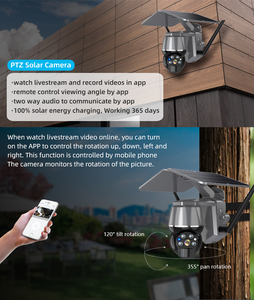 กล้องวงจรปิดรักษาความปลอดภัยแบบ PTZ ความละเอียด 3MP รองรับ 4G Wifi มาตรฐาน IP65 พร้อมแผงโซลาร์เซลล์ มองเห็นภาพสีในเวลากลางคืน ระบบกล้องวงจรปิดพลังงานแสงอาทิตย์ - Product Image 5