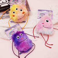 Vente en gros de jouets en peluche pour chat rose violet bleu jaune en forme de monstre mignon chatons en forme de balle remplie d'herbe à chat Jouets à mâcher pour chat