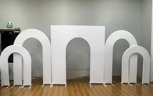 結婚式 & イベント用3Dレイヤードデザインのヘビーデューティアルミヴィンテージ取り外し可能なウェディングアーチバックドロップスタンド - Product Image 6