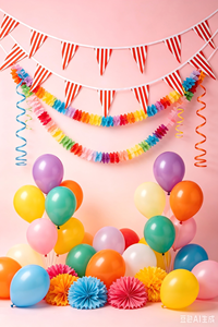 Guirlande de 20 drapeaux rayés rouge et blanc en PE lavable et réutilisable de 10 m pour décoration de fête d'anniversaire, de cirque ou de carnaval - Product Image 2