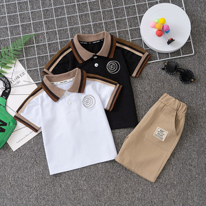 Conjunto para niños de 0 <span class=keywords><strong>a</strong></span> 5 <span class=keywords><strong>a</strong></span>ños, camiseta POLO para niño, camiseta de manga corta de verano, pantalones cortos, conjunto de 2 piezas, traje de manga corta, ropa para niño - Product Image 3