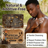 Savon Noir Africain au Charbon de Bambou et Niacinamide, Nettoyant Profond, Contrôle du Sébum, Visage et Corps, 150g, Marque Privée