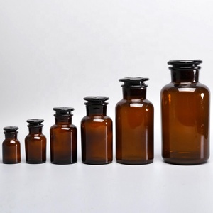 Labs-botella reactiva de cristal de borosilicato alto, marrón, 125ml, sin plomo, con cuello ancho, con corcho Natural, tapón, botella de almacenamiento para boticario - Product Image 3