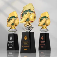 Trophée de football en cristal, gravé sur mesure, créatif, pour les jeux sportifs, les compétitions, les récompenses, le prix du championnat, ballon d'or