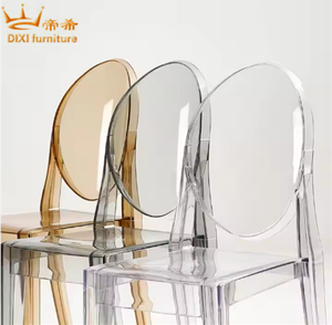 Silla de lujo para PC Ghost Devil, silla transparente para eventos de boda de plástico de resina con silla trasera redonda apilable - Product Image 3