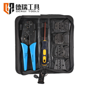 Derui Tools HS-30J Portable Crimping <b>Pliers</b> <b>Set</b> For Terminals Industrial Grade Front Entry High Carbon Steel - Product Image 1