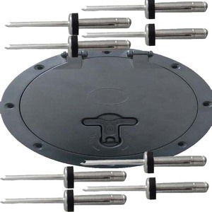 Couvercle d'ouverture noir de 6 pouces avec rivets pour canoë et kayak, accessoire de kayak, pour loisirs de plein air, matériau PP durable - Product Image 3