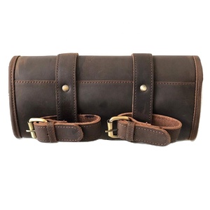 Equipaje de Cuero para Motocicleta, Alforjas de Color Marrón, Herramientas Plegables Impermeables para Enrollar, Bolsas Sissy-bar - Product Image 2