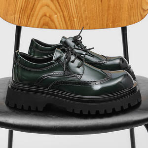 Zapatos Formales de Negocios y Boda de Alta Calidad, Modernos, de Cuero Genuino, Transpirables, con Cordones, Ligeros, Retro, con Suela Plana - Product Image 4