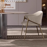 Chaises de salle à manger modernes et simples en tissu avec dossier de luxe Vente en gros de meubles de salle à manger pour villa, hôtel et restaurant