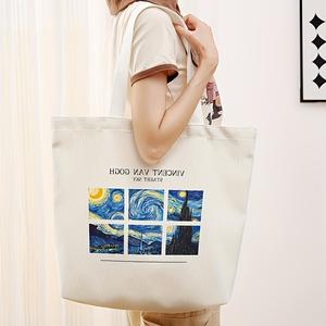 Van Gogh <span class=keywords><strong>nuit</strong></span> étoilée impression conception fourre-tout sac à provisions grande capacité réutilisable pliant épicerie stockage sac à bandoulière - Product Image 1