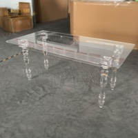 Fabrik Großhandel Kristall Transparent Acryl Esstisch Rechteckiger Braut tisch für Event Dekor