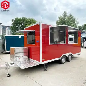 2024 New Design Mobile Food Truck Street Pizza Fast Food Carts Coffee Cart Fully Equipped Mobile Kitchen Trailer Coffee Truck