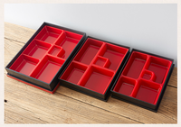 Boîte à sushi en plastique en gros, 6 compartiments, boîte à lunch bento en ABS