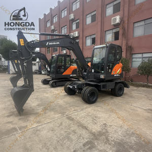 Excavateur sur pneus d'occasion de bonne qualité 6 tonnes/Corée du Sud Mini-pelle sur pneus Doosan Dx60w Eco Dx60w-9c - Product Image 6