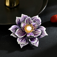 Broche en émail de luxe haut de gamme XILIANGFEIZI avec fleur et perle naturelle, vente en gros d'usine